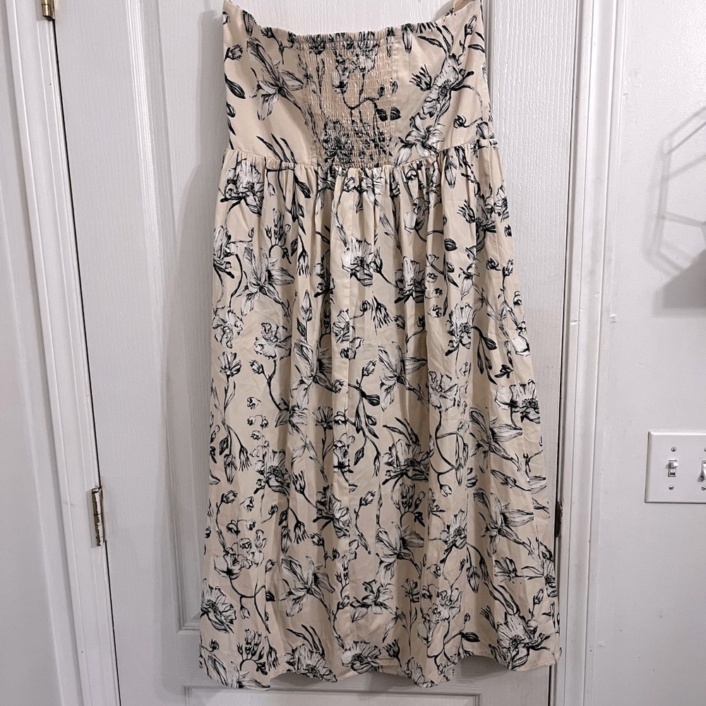 Floral Print Cream and Black Women's Skirt